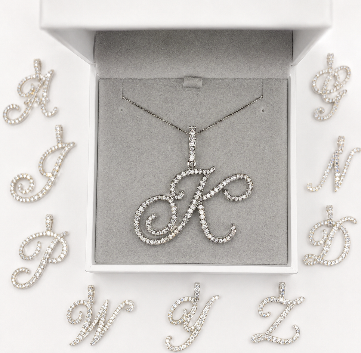 Kaychelle Cursive Initial Necklace