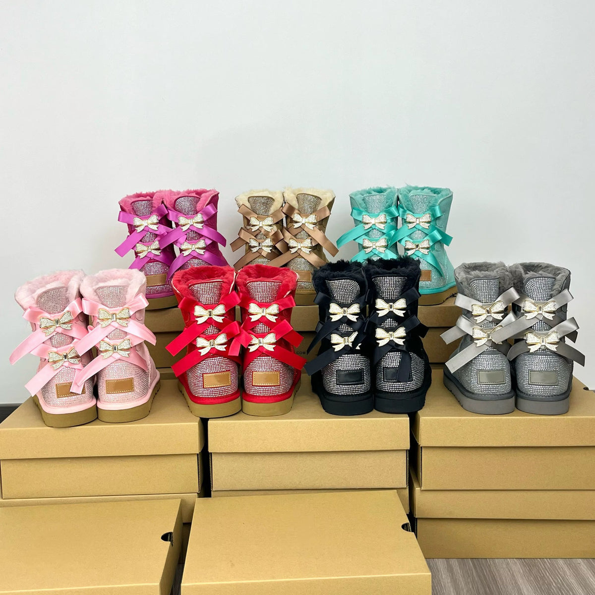 Kaychelle Luxe Rhinestone Winter Boots