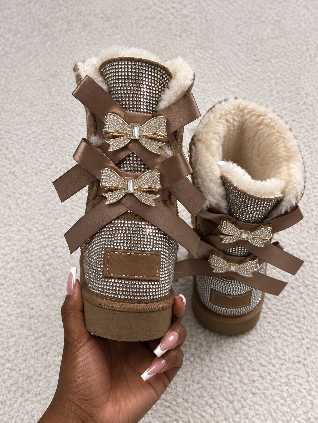 Kaychelle Luxe Rhinestone Winter Boots
