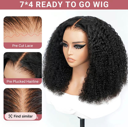 Short Curly Glueless Human Hair Wig
