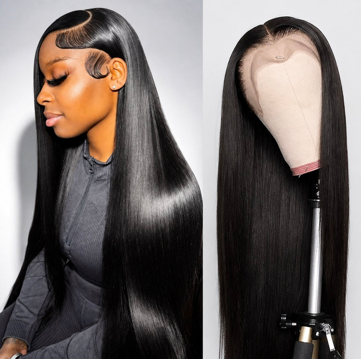 100% Human Hair 13×6 Transparent Lace Frontal Wig