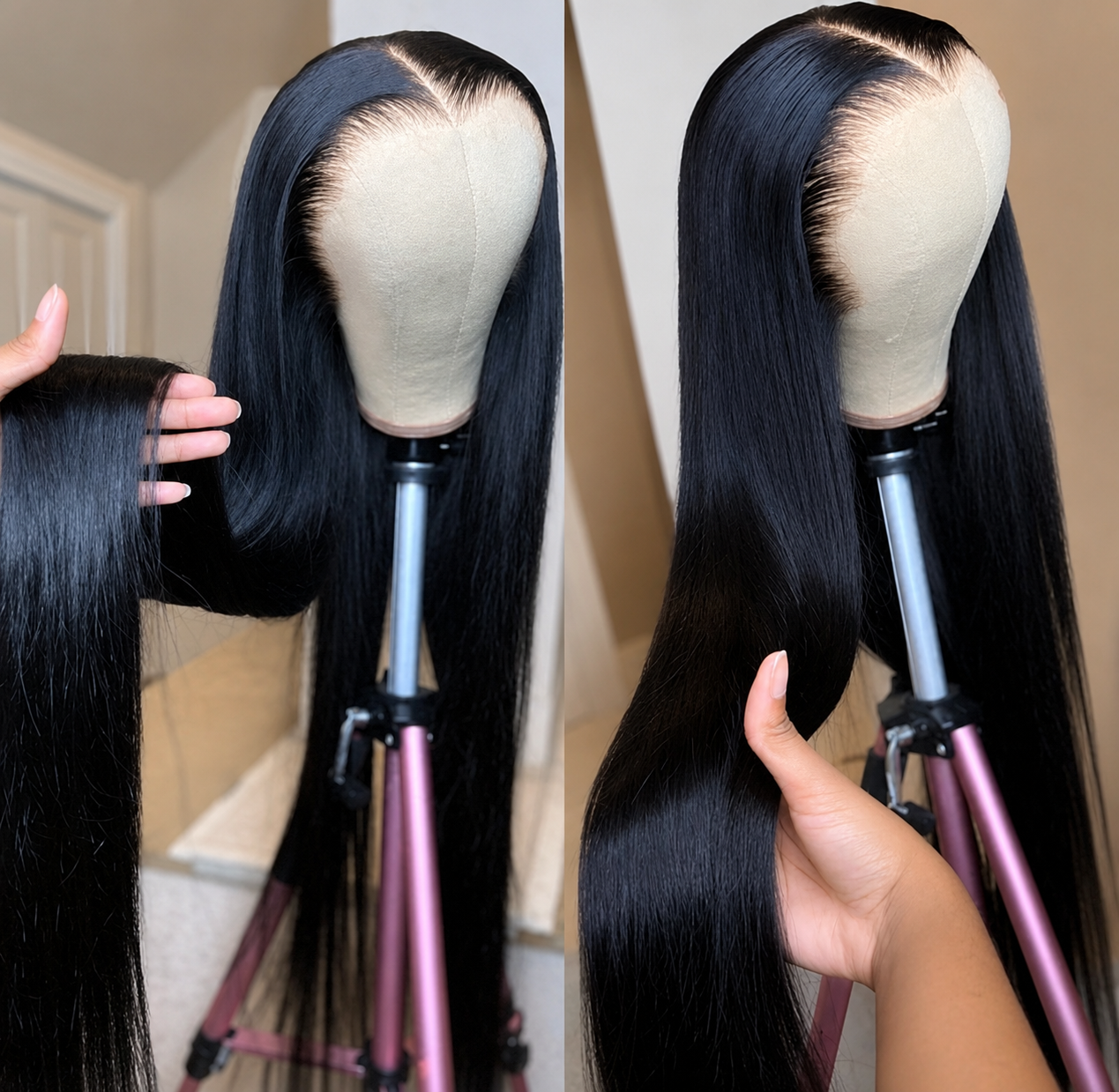 Kaychelle Luxe Co – Straight 13×6 Transparent Lace Frontal Wig