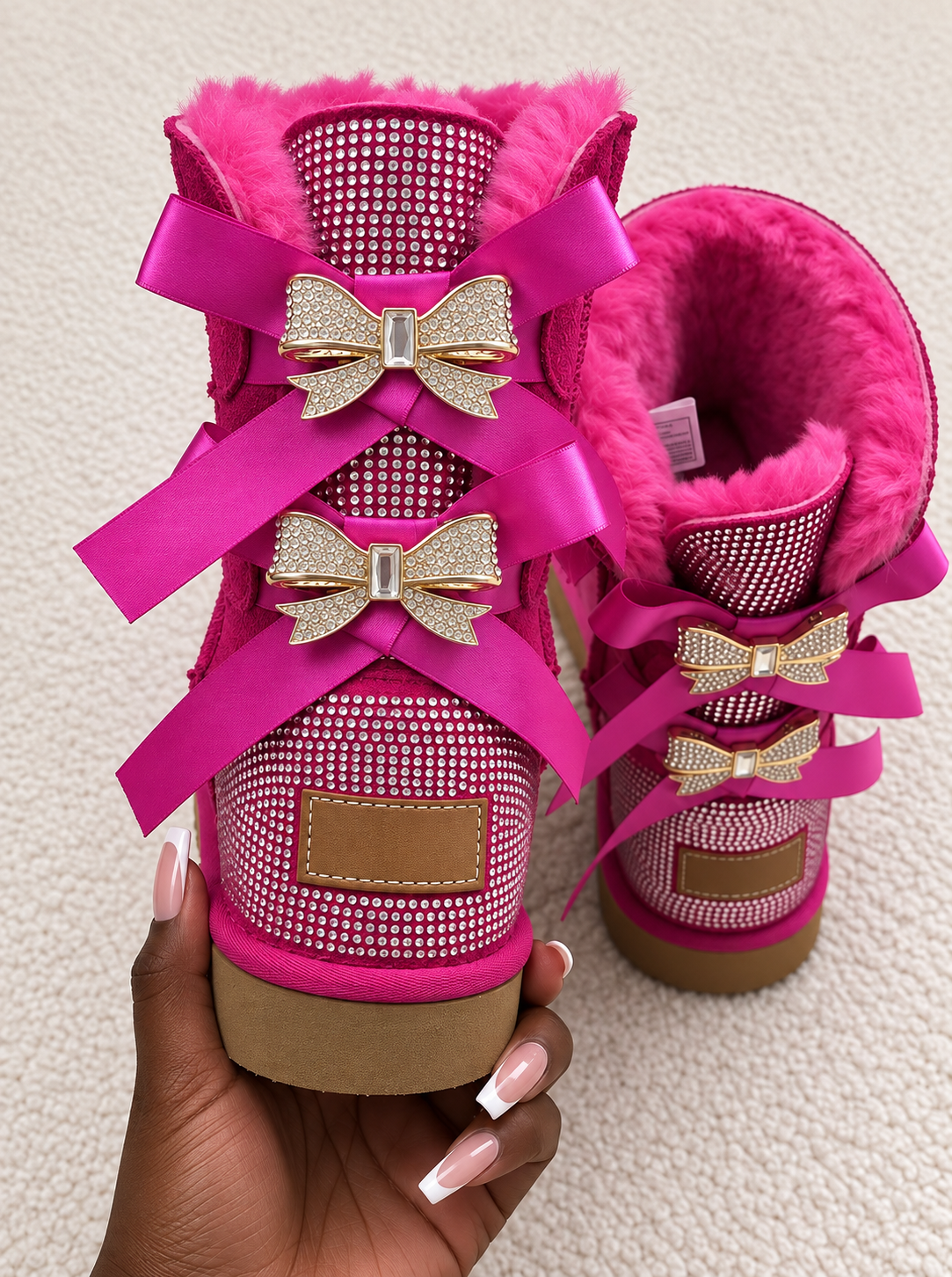 Kaychelle Luxe Rhinestone Winter Boots