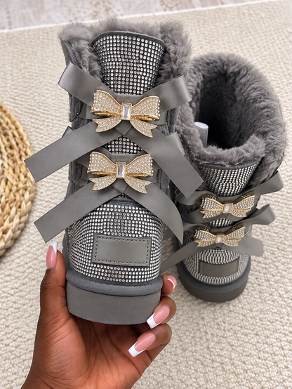 Kaychelle Luxe Rhinestone Winter Boots