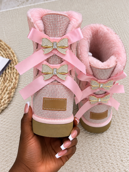 Kaychelle Luxe Rhinestone Winter Boots