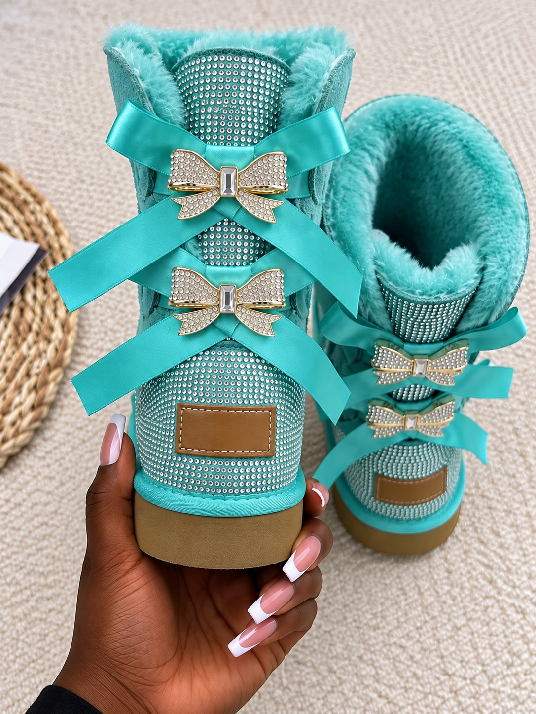 Kaychelle Luxe Rhinestone Winter Boots